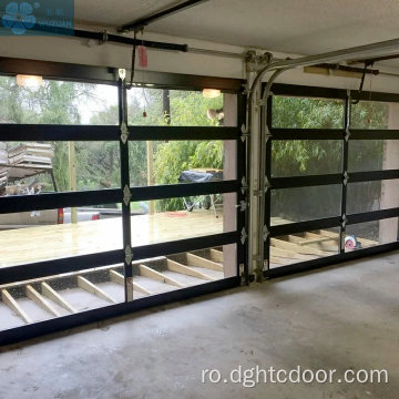 Ușa garajului secțiunii din sticlă transparentă electrică